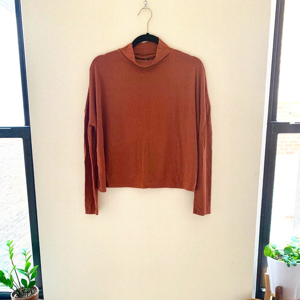 Topshop cropped boxy mock neck
